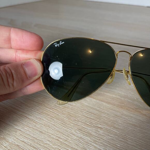 Vintage B&L Ray-Ban Aviator Sunglasses Gold Metal Frames 62-14 USA - Picture 4 of 13